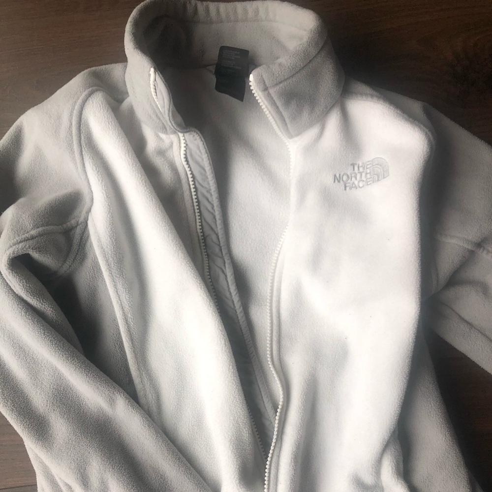 NORTHFACE fleece jacket. White and Grey